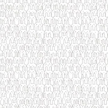 Cute bunny seamless pattern background. Vector illustration. Stock Illustration