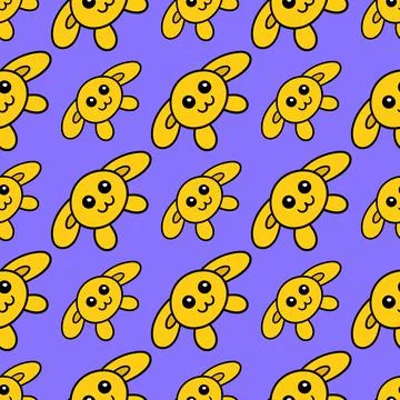 Cute bunny seamless repeat pattern. background illustration Illustrazione stock