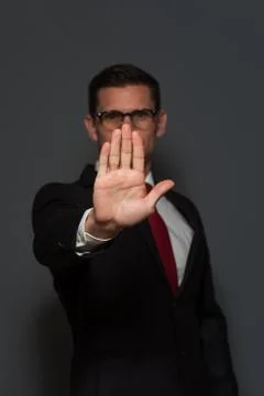 Cute businessman posing in studio Stock Photos
