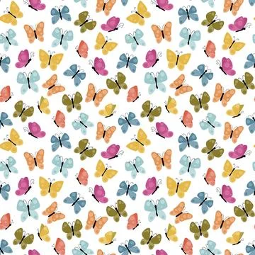 Cute butterflies seamless pattern. Illustrazione stock