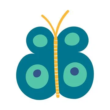 Cute butterfly with round shapes pattern Illustrazione stock