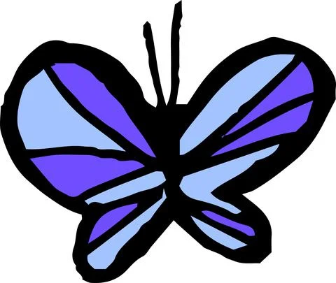Cute butterfly scribble drawn by a child Stock Illustration