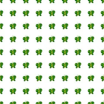 Cute butterfly seamless pattern. Doodle flying insect endless wallpaper. Naiv Stock Illustration
