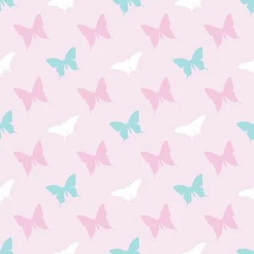 Cute butterfly seamless repeat pattern design. Stock Illustration