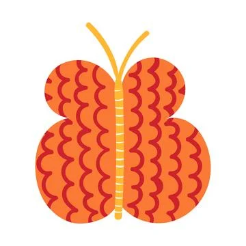 Cute butterfly with wavy lines pattern Illustrazione stock