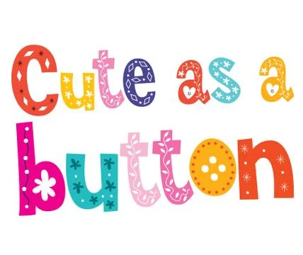 Cute as a button 스톡 일러스트