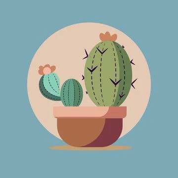 Cute cactus cartoon vector icon illustration nature icon concept isolated p.. Illustrazione stock