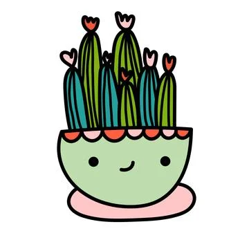 Cute cactus Stock Illustration