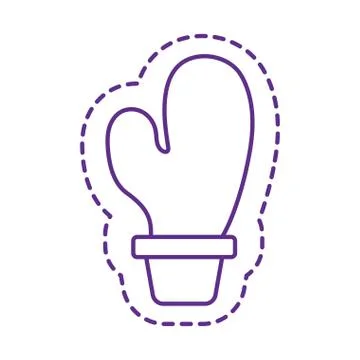 Cute cactus patch line style icon vector design Illustrazione stock