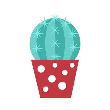 Cute cactus in pot Stock Illustration