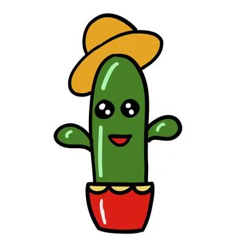 Cute cactus. Vector illustration in mexican style Stock Illustration