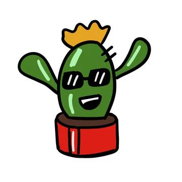 Cute cactus. Vector illustration in mexican style Stock Illustration