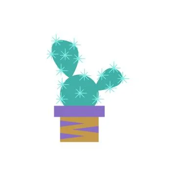 Cute cactuse in pot Stock Illustration
