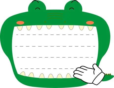 Cute caiman noteboard Stock Illustration