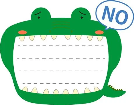 Cute caiman noteboard Stock Illustration