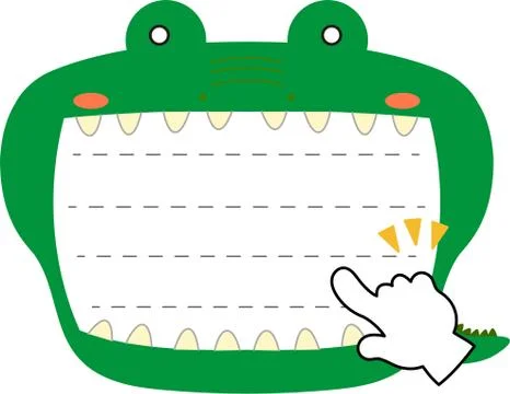 Cute caiman noteboard Stock Illustration