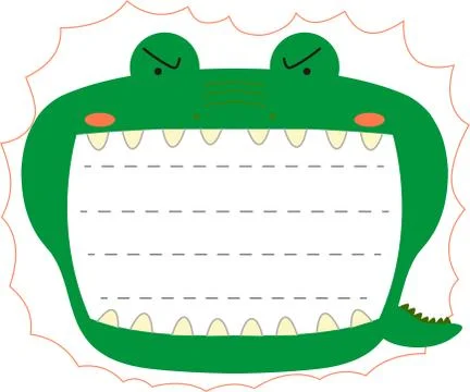 Cute caiman noteboard Stock Illustration