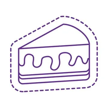 Cute cake patch line style icon vector design Illustrazione stock