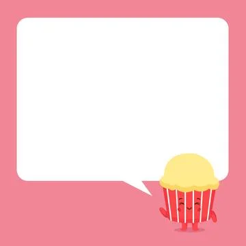 Cute Cake with Speech Bubbles Stock Illustration