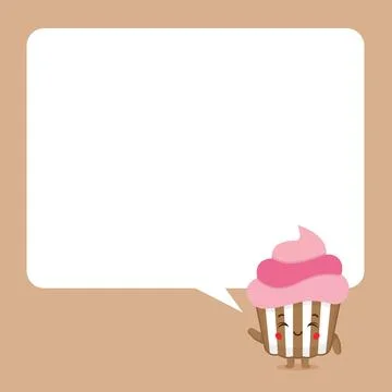 Cute Cake with Speech Bubbles Stock Illustration