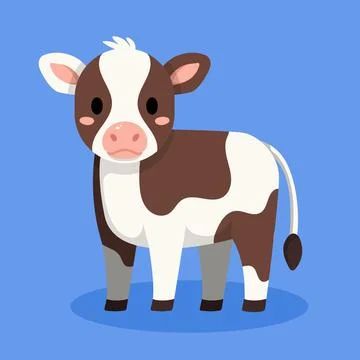 Cute Calf Vector Illustration Stock Illustration