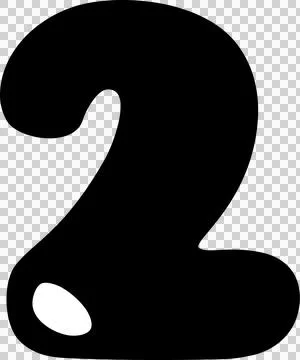Cute Calligraphy Numbers 2 Design Stock-Illustration