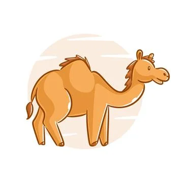 Cute camel cartoon vector illustration on a white background Stock Illustration