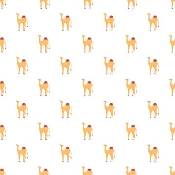 Cute camel repeatable seamless pattern on white background Stock Illustration