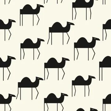 Cute camels seamless pattern. Vector background in childish style great for Stock Illustration
