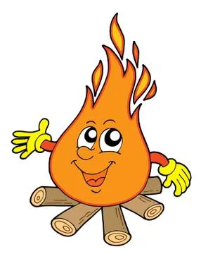 Cute camp fire Stock Illustration