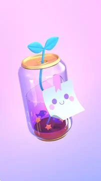 Cute can drink 3d render Stock Illustration