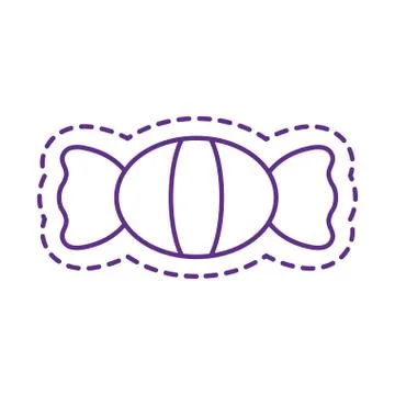 Cute candy patch line style icon vector design Illustrazione stock