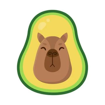 Cute capybara - avocado. Vector illustration Illustrazione stock