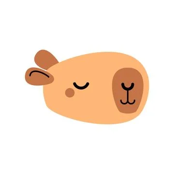 Cute Capybara Face icon. Capybara head sign Stock Illustration