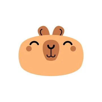 Cute Capybara Face icon. Capybara head sign Stock Illustration