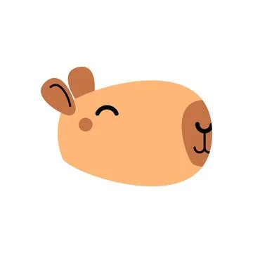 Cute Capybara Face icon. Capybara head sign Stock Illustration
