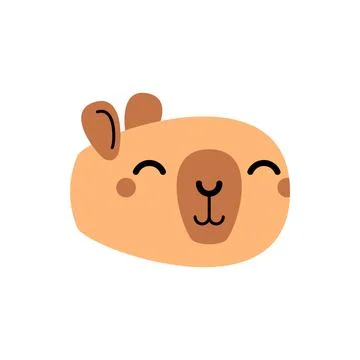 Cute Capybara Face icon. Capybara head sign Stock Illustration