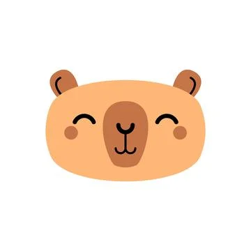Cute Capybara Face icon. Capybara head sign Stock Illustration