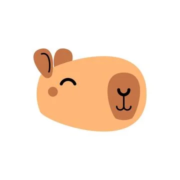 Cute Capybara Face icon. Capybara head sign Stock Illustration