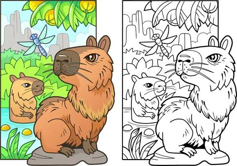 Cute capybara Stock Illustration