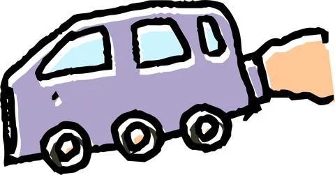 Cute car scribble drawn by a child Stock Illustration