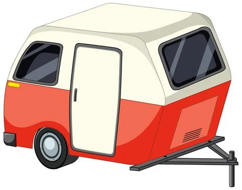 Cute caravan on white background 스톡 일러스트