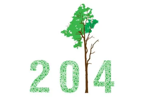 Cute card on 2014 year Stock Illustration