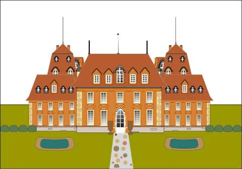 Cute card. castle vector Stock Illustration