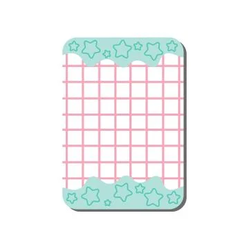 Cute Card with Place for Notes, Checkered Template Can Be Used for Calendar Stock Illustration
