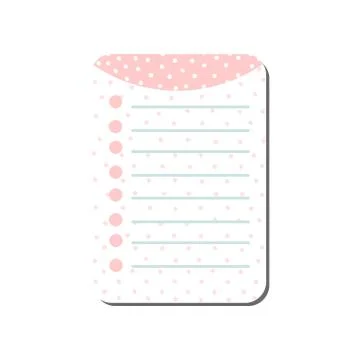 Cute Card with Place for Notes in Pink Colors, Trendy Lined Template Can Be Used Stock Illustration