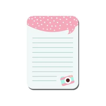 Cute Card with Place for Notes, Trendy Lined Template Can Be Used for Photo Stock Illustration
