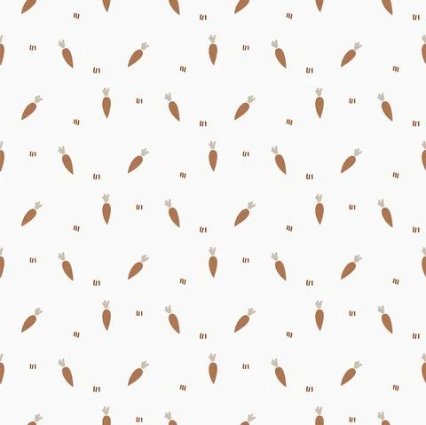 Cute Carrot Bunny Pattern, sandy background for kids clothes design print Stock Illustration