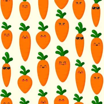 Cute Carrots Characters Seamless Pattern Cute Carrots Characters Seamless ... Stock Photos