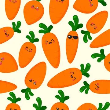 Cute Carrots Characters Seamless Pattern Cute Carrots Characters Seamless ... Stock Photos